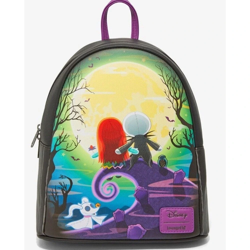 Loungefly The Nightmare Before Christmas Jack & Sally Doll Backpack & WALLET NWT